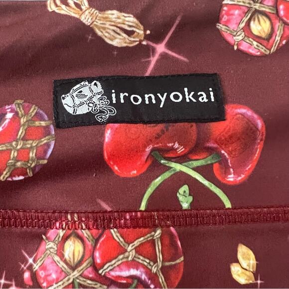 IronYokai Shibari Cherry High Waisted Endless Knots Biker Shorts Size M - Picture 5 of 6